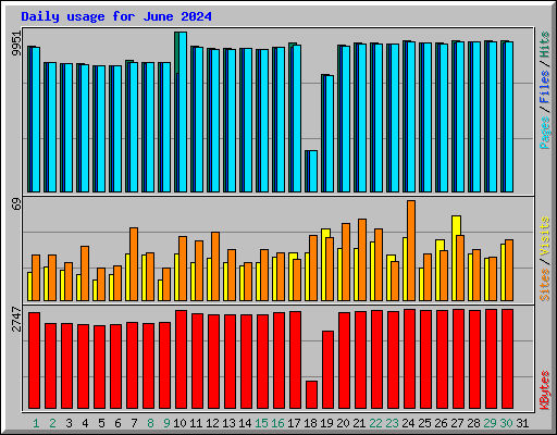 Daily usage for June 2024