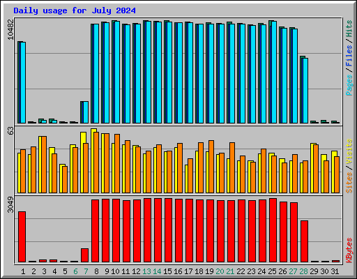 Daily usage for July 2024
