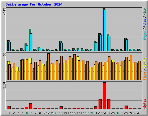 Daily usage for October 2024