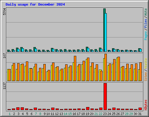 Daily usage for December 2024