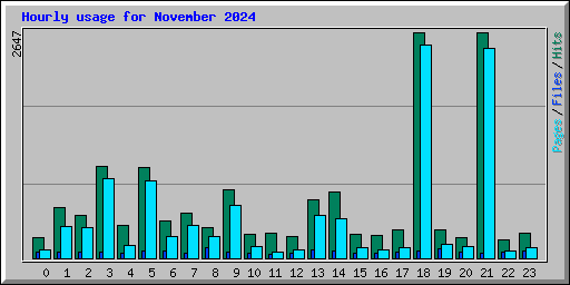 Hourly usage for November 2024